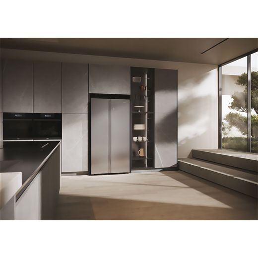 Haier SBS 90 Series 7 American Fridge Freezer - Silver - Fridge freezer in kitchen shot